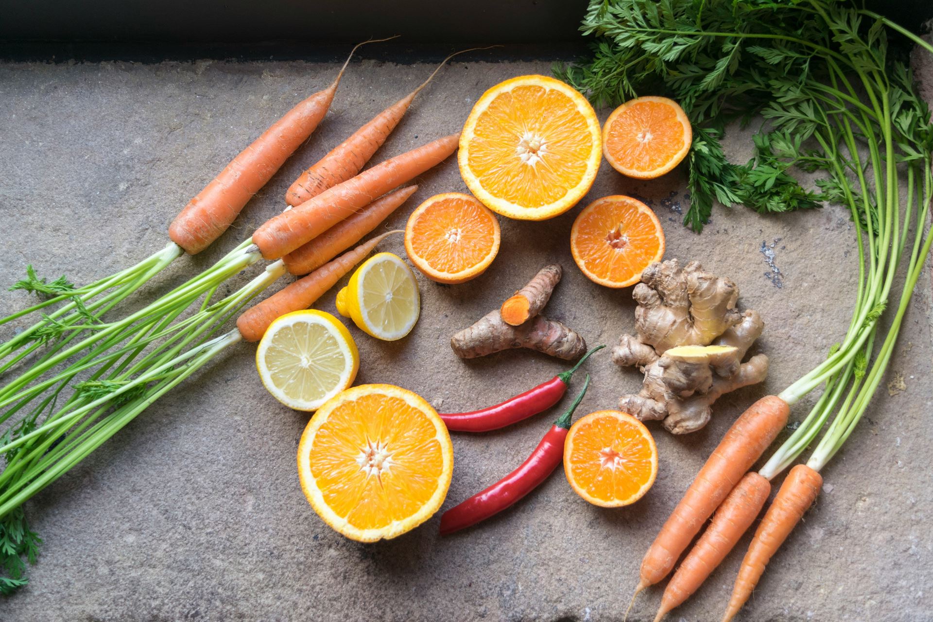 Selection of fruit and vegetables